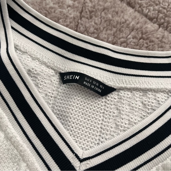 Shein Varsity Striped Cropped Sweater Vest - Picture 5 of 5